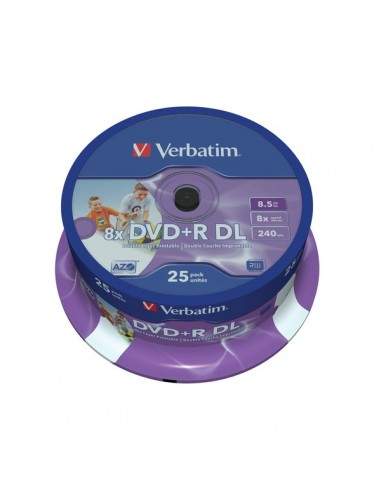 DVD Verbatim - DVD+R - 8,5 Gb - 8x - Printable - DL - Spindle - 43667 (conf.25)