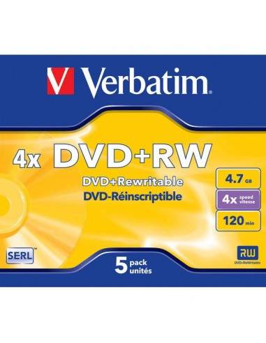 DVD Verbatim - DVD+RW - 4,7GB - 4x - Jewel case - 43229 (conf.5)