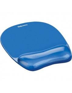 Mousepad con poggiapolsi Crystals™ Gel Fellowes - azzurro - 23,5x23x1,5 cm - 9114120