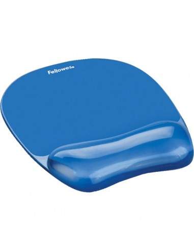 Mousepad con poggiapolsi Crystals™ Gel Fellowes - azzurro - 23,5x23x1,5 cm - 9114120