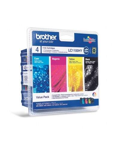 Originale Brother inkjet conf. 4 cartucce A.R. 1100 - n+c+m+g - LC-1100HYVALBP