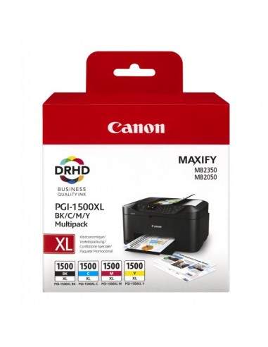 Originale Canon inkjet conf. 4 cartucce MULTIPACK PGI-1500XL BK/C/M/Y - 34,7+12x3 ml - n+c+m+g - 9182B004