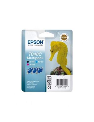 Originale Epson inkjet conf. 3 cartucce rs T048C - nero+ciano+magenta - C13T048C4010