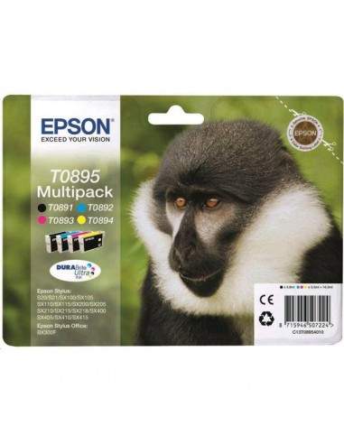 Originale Epson inkjet conf. 4 cartucce scimmia T0895/blister RS - n+c+m+g - C13T08954010