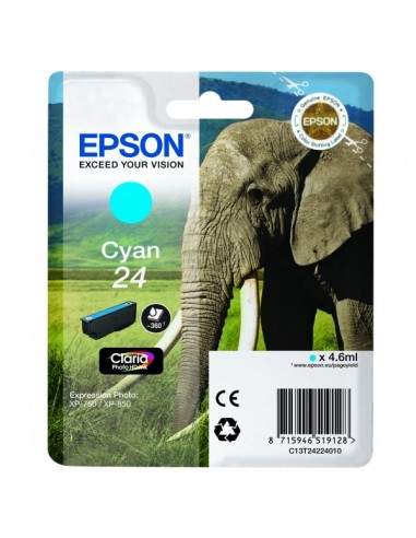 Originale Epson inkjet cartuccia elefante Claria Photo HD 24 - 4,6 ml - ciano - C13T24224012