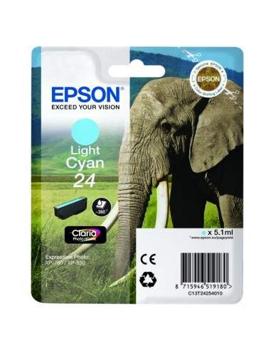 Originale Epson inkjet cartuccia elefante Claria Photo HD 24 - 5,1 ml - ciano chiaro - C13T24254012