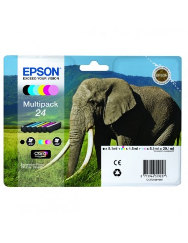 Originale Epson inkjet conf. 6 cartucce rs Claria Photo HD 24/ELEFANTE - 29,1 ml - 6 colori -C13T24284011