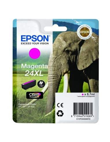 Originale Epson inkjet cartuccia A.R. elefante Claria Photo HD 24XL - 8,7 ml - magenta - C13T24334012