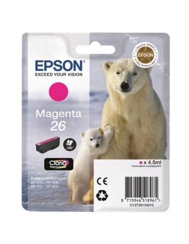 Originale Epson inkjet cartuccia orso polare Claria Premium 26 - 4.5 ml - magenta - C13T26134012