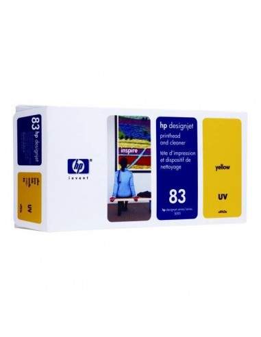 Originale HP inkjet testina di stampa uv + dispositivo di pulizia 83 - giallo - C4963A