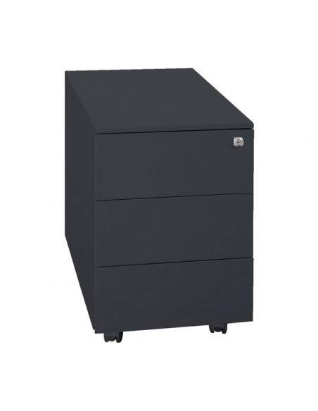 Cassettiere in metallo su ruote Kubo - 3 cassetti - 40x59x55 cm - nero - 3903 N Kubo - 2