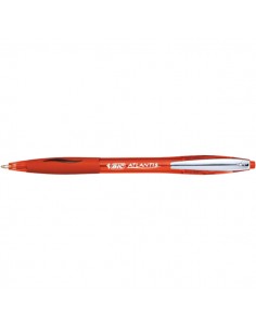 Penna a sfera a scatto Atlantis Bic - rosso - 1 mm - 887133 (conf. 12)