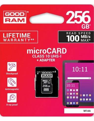 microSD 256GB CARD class 10 UHS I + adapter - retail blister Goodram - 1