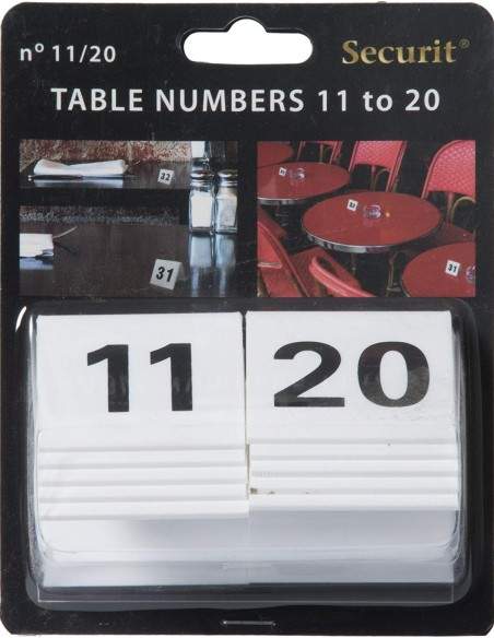 Segnaposto set da n° 11 a n° 20 Securit TN-11-20-WT (conf.10)