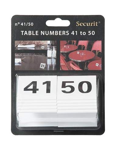 Segnaposto set da n° 41 a n° 50 Securit TN-41-50-WT (conf.10)