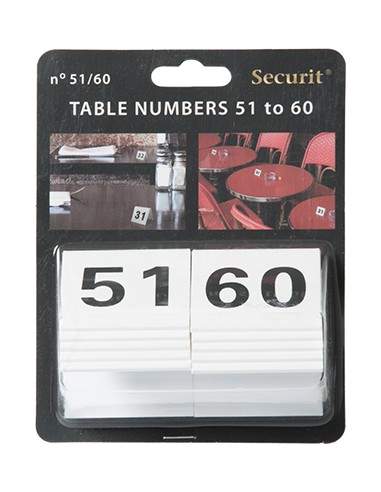 Segnaposto set da n° 51 a n° 60 Securit TN-51-60-WT (conf.10)
