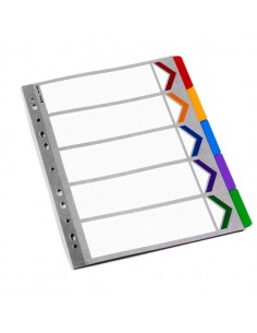 Separatore In Cartoncino Neutro Con 5 Tasti Colorati F.To A4 Rexel - 75659 Rexel - 1