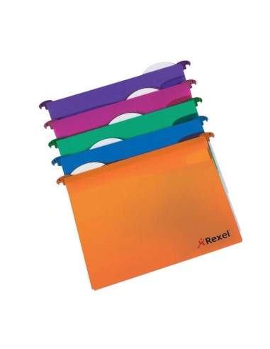 Conf. 10 Cartelle Sospese Cassetto 39/V Mfx In Pp Colori Assort. - 2101565 Rexel - 1