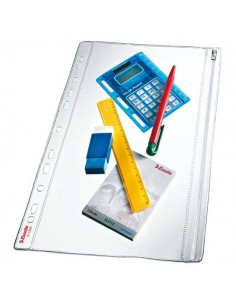 Conf. 5 Buste Forate Con Zip L/L 19X30 In Pvc - 411200 Esselte - 1