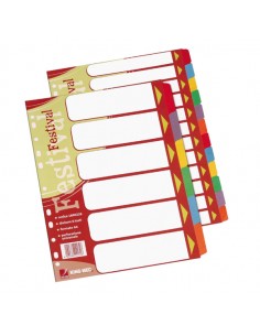 Separatore 6 Tasti Colorati Cartoncino A4 Festival - 1600226 Rexel - 1