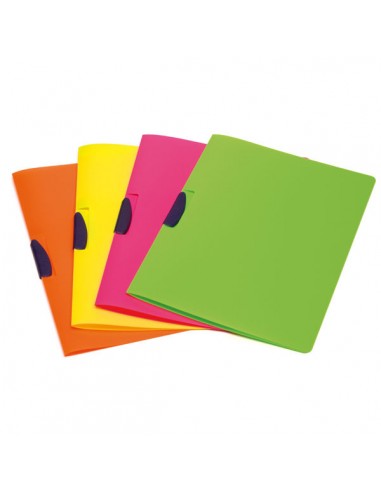 Cartellina Con Molla Colori Fluo Clipper Shocking File - 1028201 - (conf. 4) Fellowes - 1