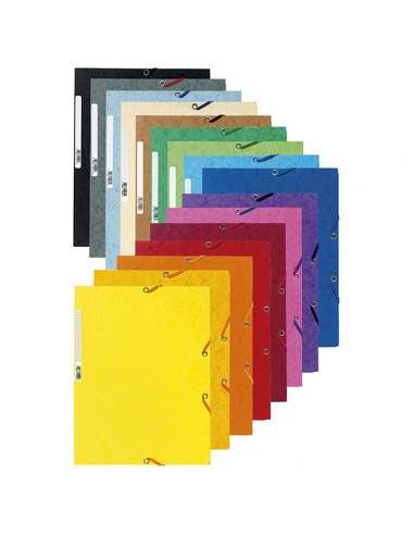 Cartella Con Elastico 24X32Cm Mix 10 Colori Cartoncino Lustre' 425Gr - 55500E - (conf. 50) Exacompta - 1