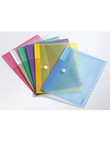 Set 12 Buste Forate Ppl Con Velcro Colori Assortiti Tarifold - B510229 Tarifold - 1