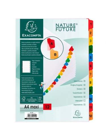 Separatore Numerico 1-12/A4 Maxi In Cartoncino 160Gr Exacompta - 4112E Exacompta - 1