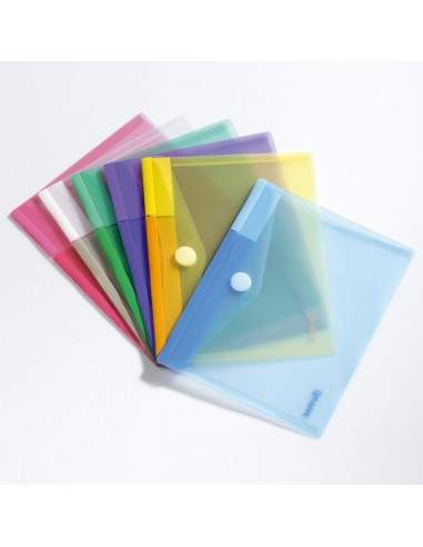 Set 6 Buste Pp Con Velcro 25X13,5Cm Colori Assortiti - B510279 Tarifold - 1