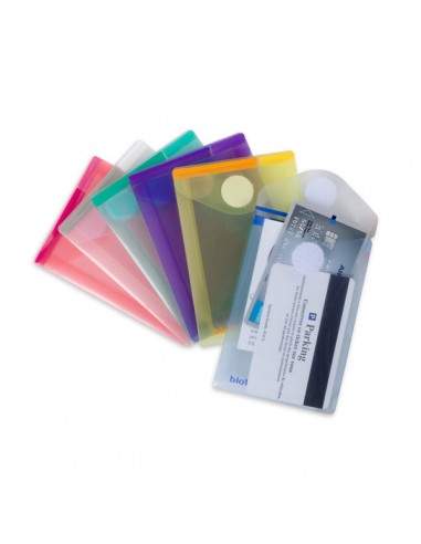 Set 6 Buste Pp Con Velcro F.To Verticali 8X11.5Cm Colori Assortiti - B510219 Tarifold - 1