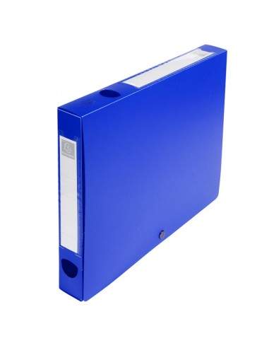 Scatola Archivio Box Con Bottone Blu F.To 25X33Cm D 40Mm Exacompta - 54632E Exacompta - 1