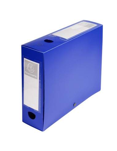 Scatola Archivio Box Con Bottone Blu F.To 25X33Cm D 80Mm Exacompta - 59832E Exacompta - 1