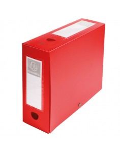 Scatola Archivio Box Con Bottone Rosso F.To 25X33Cm D 100Mm Exacompta - 59935E Exacompta - 1