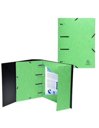 Cartellina 3 Lembi Forata C/Elastico Verde Anice Cartoncino Lustre' Punchy - 447103E - (conf. 25) Exacompta - 1