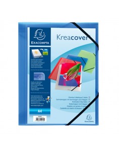 Cartellina Personaliz. In Pp C/Elastico Blu Trasparente 24X32Cm Kreacover - 55182E Exacompta - 1