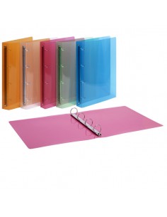 Conf. 10 Raccoglitori In Ppl Trasparente Favorit Lumina Colori Assortititi Formato 22x30cm 4 Anelli Tondi Dorso 40 mm Favorit -