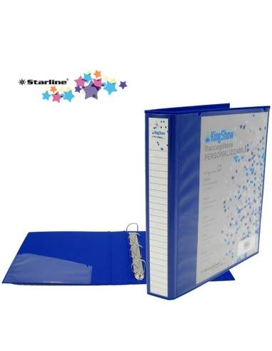 Raccoglitore Kingshow 25 A4 4D Blu 22X30Cm Personalizzabile Starline - 040208bl STARLINE - 1