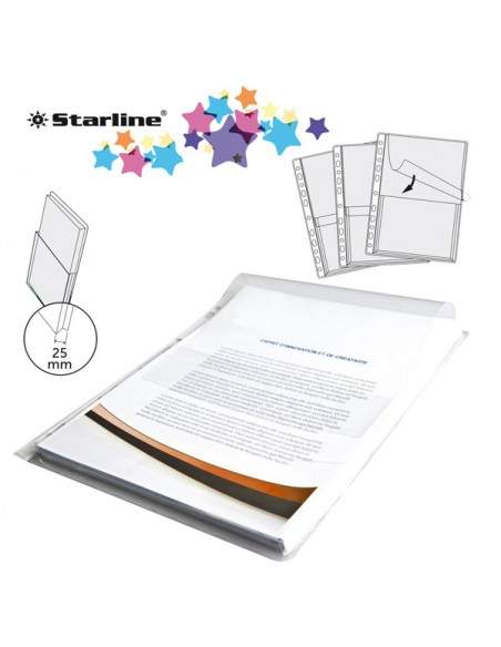 Busta Forata Pvc Con Soffietto E Patella 21X30Cm Starline - 100101 - (conf. 10)
