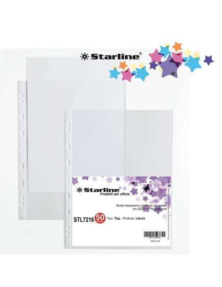 Conf. 50 Buste Forate 22X30Cm Liscio Top Starline - 662221stl