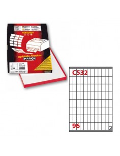 Etichetta Adesiva C/532 Bianca 100Fg A4 16,3X35,4Mm (96Et/Fg) Markin - 210C532 Markin - 1