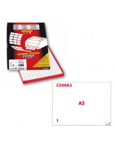 Etichetta Adesiva C/599 Bianca 100Fg A3 420X297Mm (1Et/Fg) Markin - 214C599A3 Markin - 1
