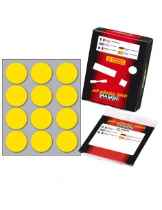 Etichetta Adesiva Giallo Tonda Ø34Mm (10Fogli X 12Etichette) Markin - 10009GI Markin - 1