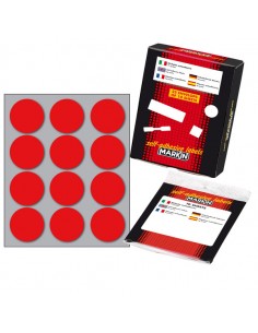 Etichetta Adesiva Rosso Tonda Ø34Mm (10Fogli X 12Etichette) Markin - 10009RO Markin - 1