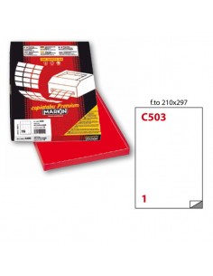 Etichetta Adesiva C/503 Rosso 100Fg A4 210X297Mm (1Et/Fg) Markin - 210C503R Markin - 1