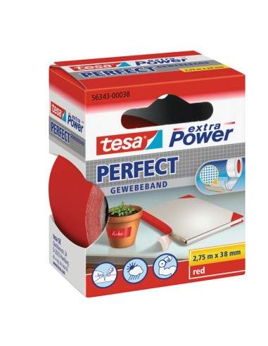 Nastro Adesivo Telato 38Mmx2,7Mt Rosso 56343 Xp Perfect - 56343-00038-03 Tesa - 1