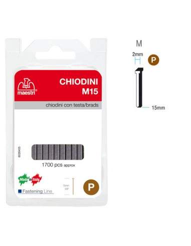 Chiodini C/Testa M15 In Blister Da 1700 C. Ro-Ma - 1130803  - 1