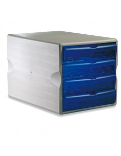 Cassettiera Modula 4 Big Blu Trasp. Art.24050 Leonardi - 24050TB Fellowes - 1