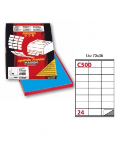 Etichetta Adesiva C/500 Blu 100Fg A4 70X36Mm (24Et/Fg) Markin - 210C500BL Markin - 1