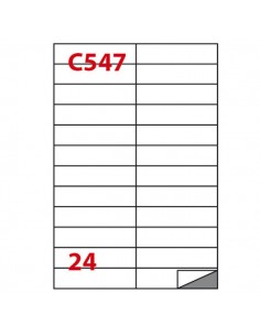 Etichetta Adesiva C/547 Bianca 100Fg A4 105X25Mm (24Et/Fg) Markin - 210C547 Markin - 1