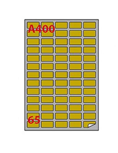 Etichetta Adesiva A/400 Oro 100Fg A4 Laser 38,1X21,2Mm (65Et/Fg) Markin - 220LGA400 Markin - 1